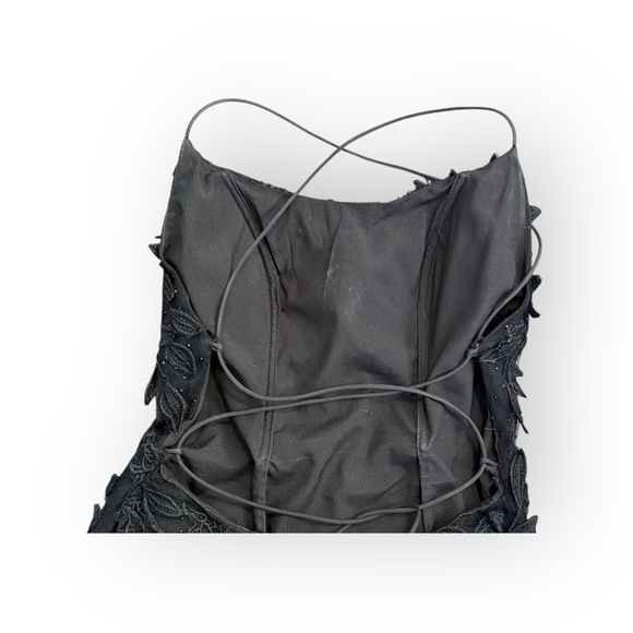 AMARRA 20116 Women's Black Homecoming Prom Floral Lace Mini Cocktail Dress Sz 4 - Picture 8 of 11